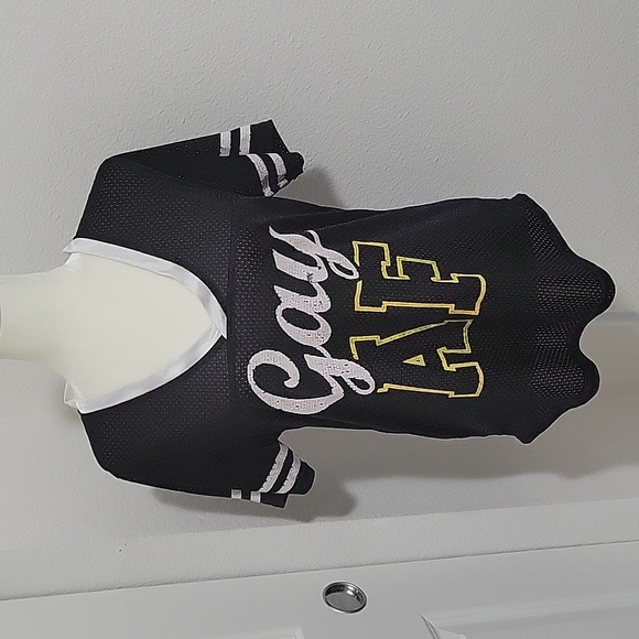 Spencer's Tops - Spencer's 'Gay AF' Jersey Style V-Neck Shirt Women's Size XL Black, White & Tie-